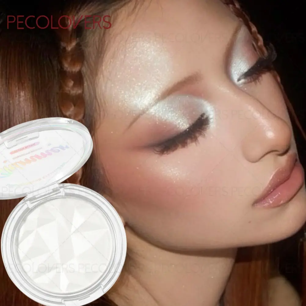1PC Shimmering Copper and White Highlighting Glitter Bronzed Powder Shimmer Highlighter - Instant Radiance, Waterproof and Sweatproof, Shimmer for Face & Body, Long-Lasting Perfect for Festivals or Wedding Parties