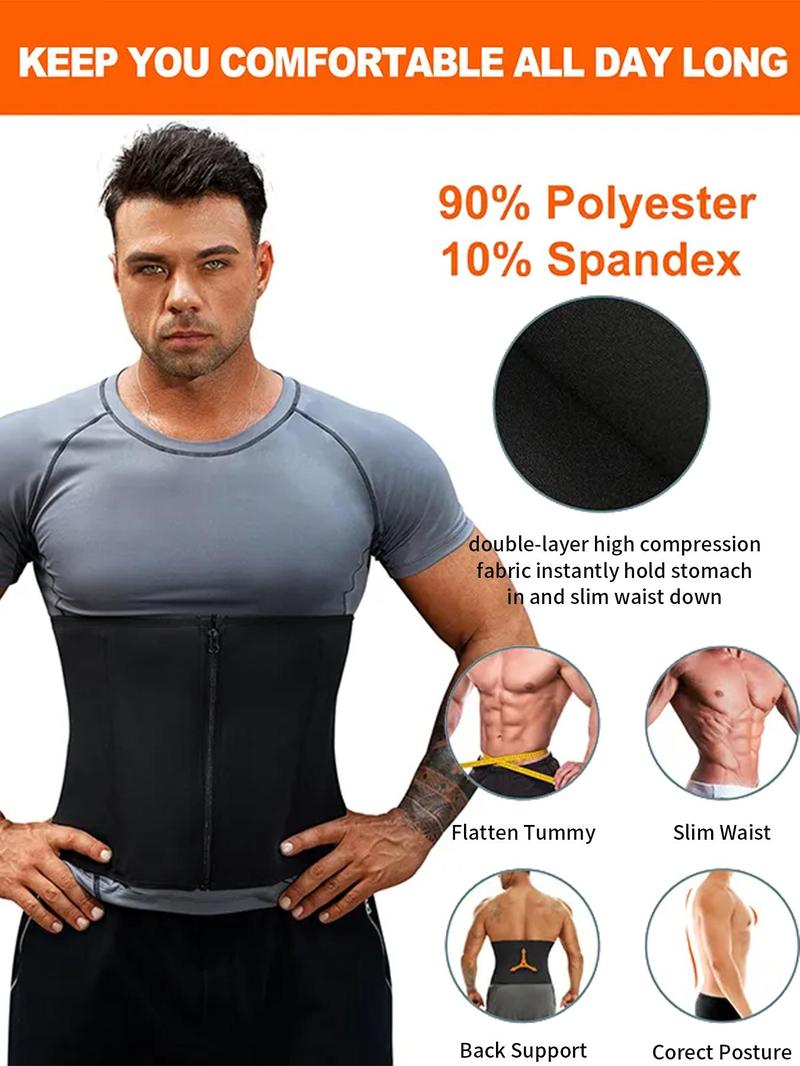 Men's Plain Adjustable Waist Trainer, Solid Color Waist Cincher, Shaper for Men, Tummy Control Shaper, Waist Trainer for Men, Menswear