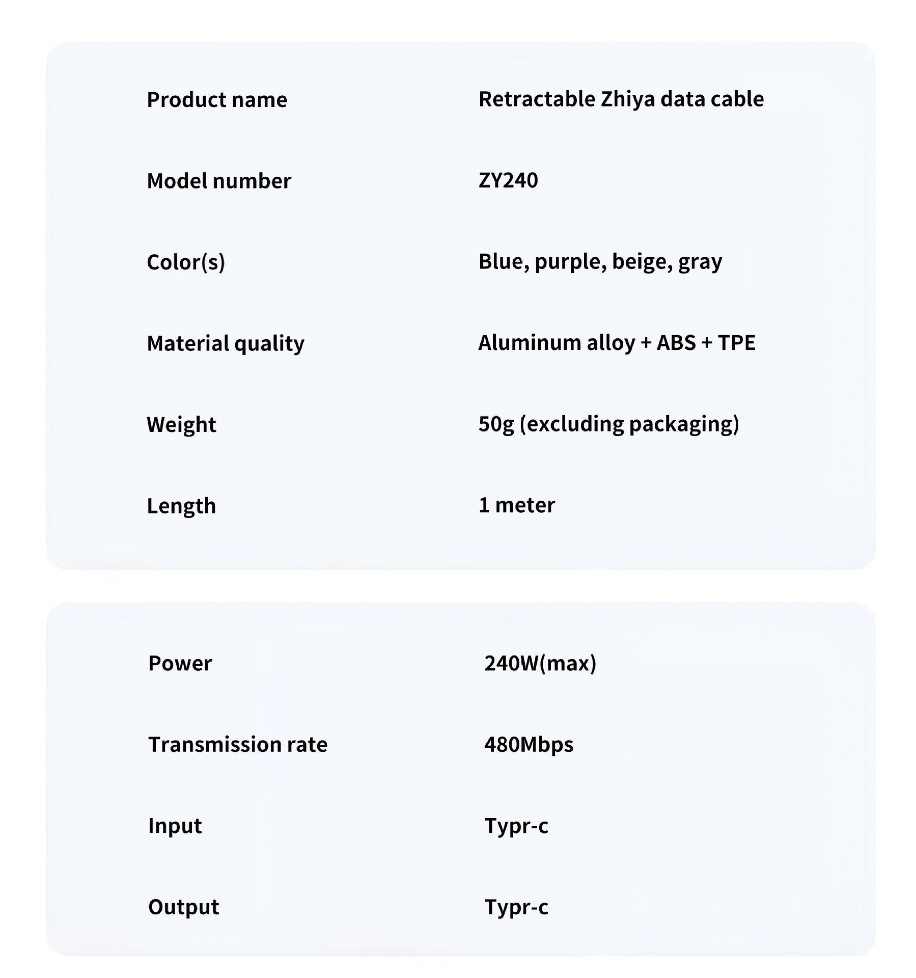 240w Retractable Fast Charging Cable USB C to C, Auto Coiling for Travel, Compatible with iPhone, Samsung, Huawei, Phone Tablet Laptop