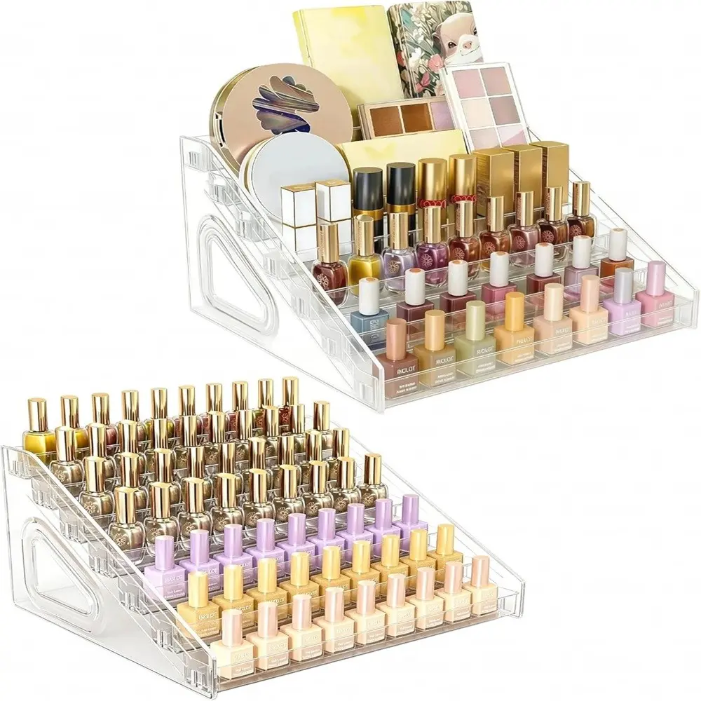 Multi-Functional Acrylic Storage Rack, Transparent Design, Sloped Structure, Ideal for Cosmetics, Collectibles, Eyewear, Easy Cleaning
