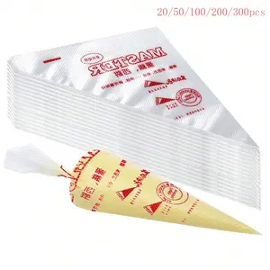 Transparent Cream Icing Piping Bags, 20/50/100/200/300 Pieces, Ideal for Cake Decorating, Macarons, Pastry Packaging, DIY Cooking, Pastry Decorating Tools, Baking Accessories, Cake Decoration Supplies