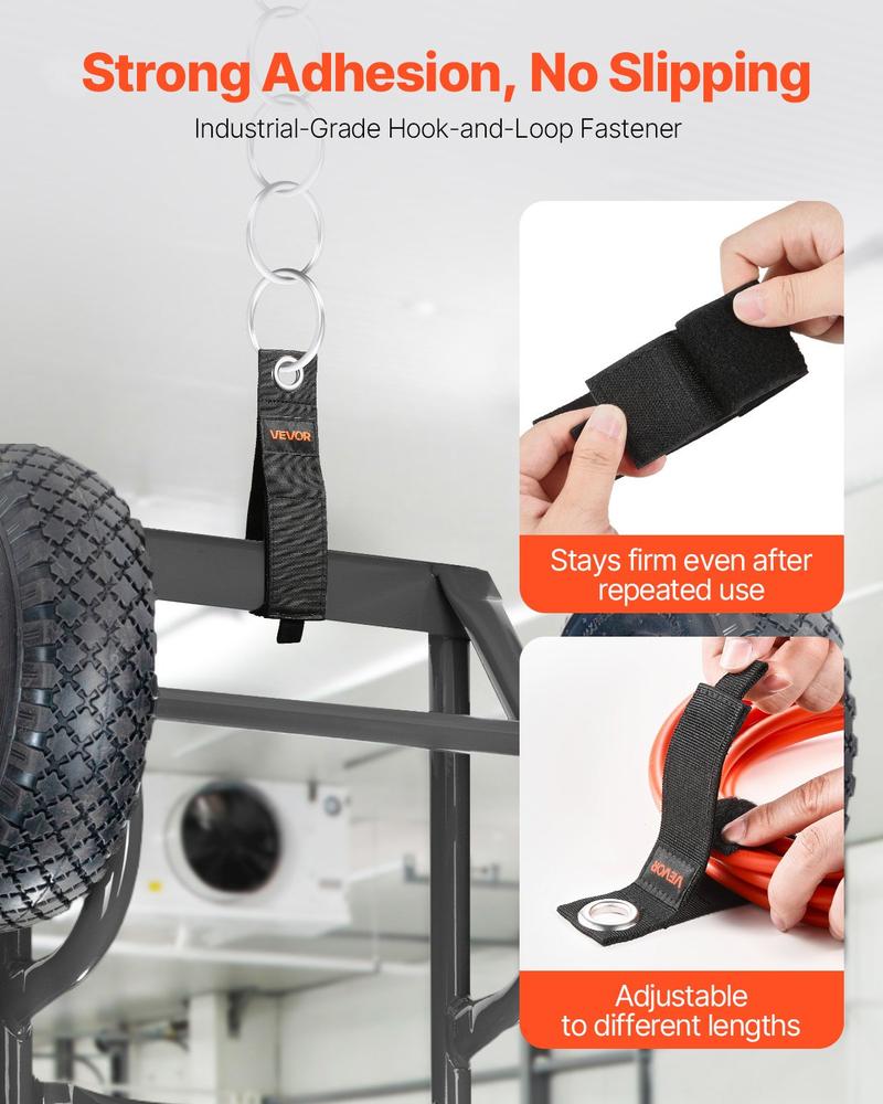 VEVOR Extension Cord Straps, 8-Pack Cable Holder Organizer, Heavy-Duty Extension Cord Hanger for Garage Organization and Storage, 52.9lbs Weight Capacity Storage Strap, Stocking Stuffer for Dad & Mom