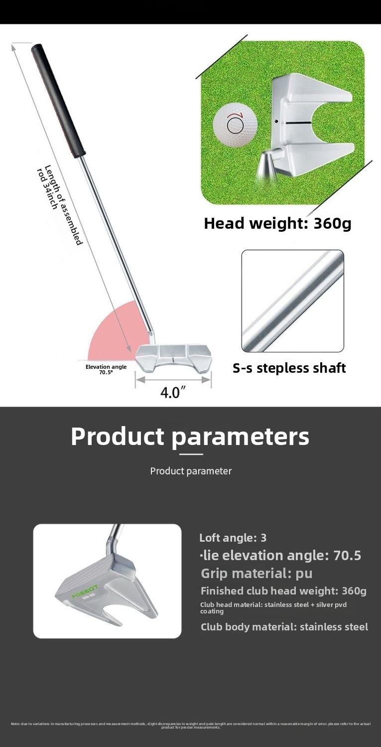 Golf Putter - Horn-Style Putter - Long-Distance Design with Alignment Line - Stainless Steel Shaft