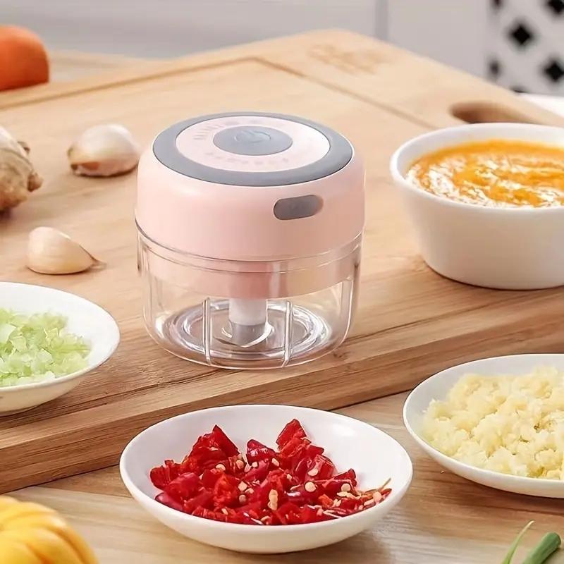 Electric Garlic Chopper, USB-Rechargeable Mini Portable Vegetable Chopper, Multifunctional Durable Chopper, Garlic Grinder Masher, Wireless Food Processor for Ginger, Chili, Fruit and Meat, Household Appliances
