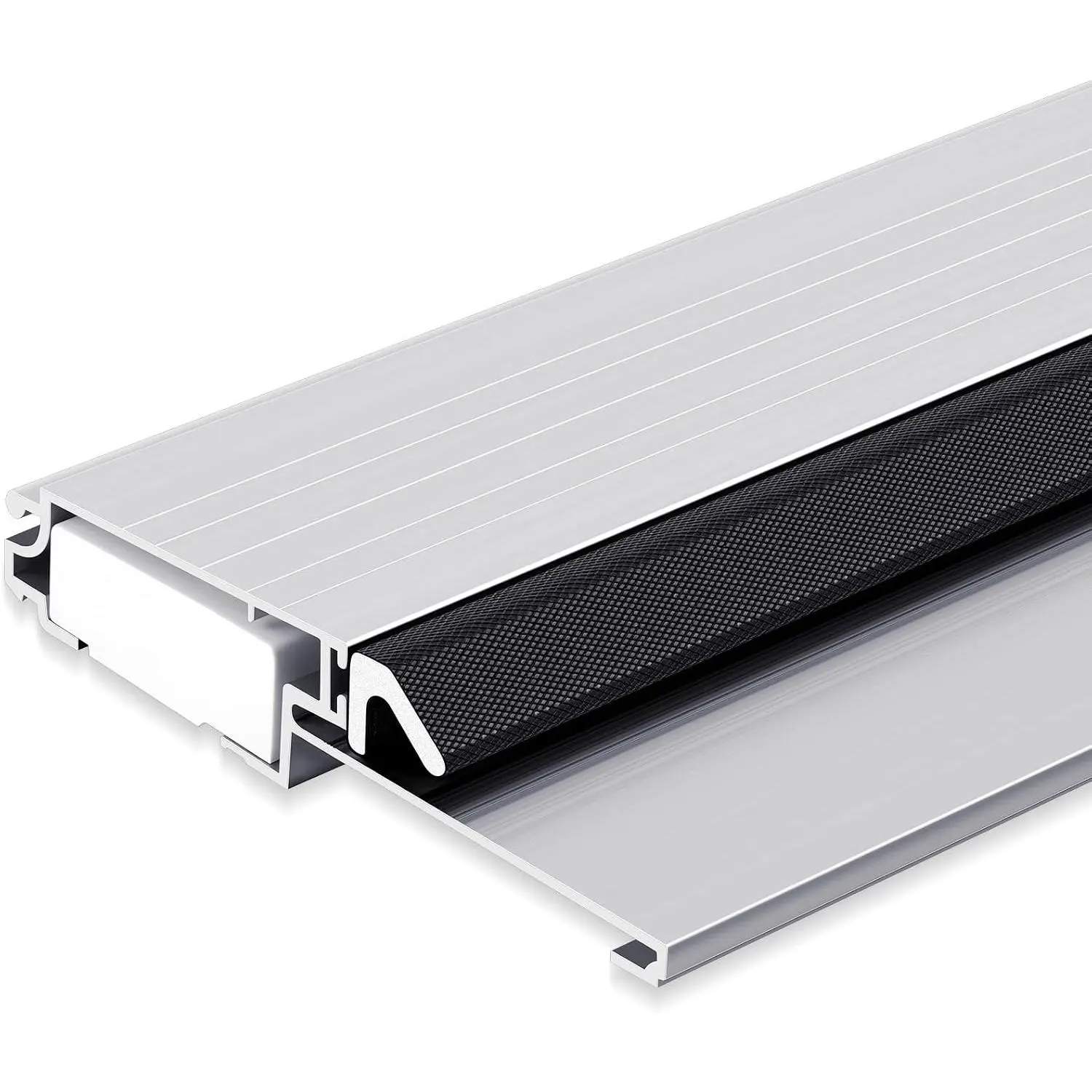 1 Pcs 4-9/16"x1"x36" Exterior Door Threshold Heavy Duty Silver Aluminum Outswing Fixed Bumper Sill, Composite Material Base with Aluminum Top and Seal Outswing Door Threshold (Silver)