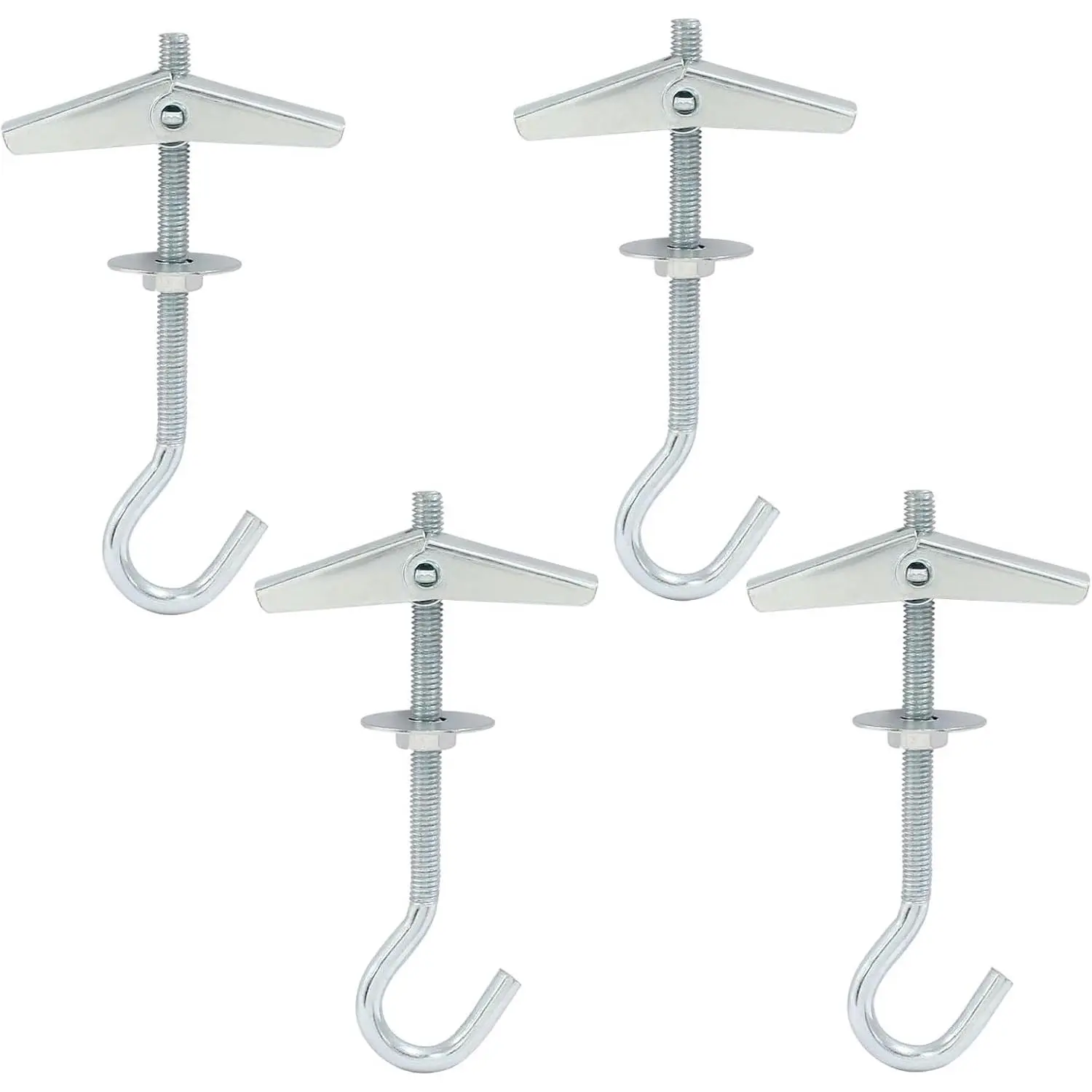 4 Packs Plasterboard Ceiling Hooks, Spring Toggle Wing  Hanger | Heavy Duty Ceiling Anchor Swag Hook for