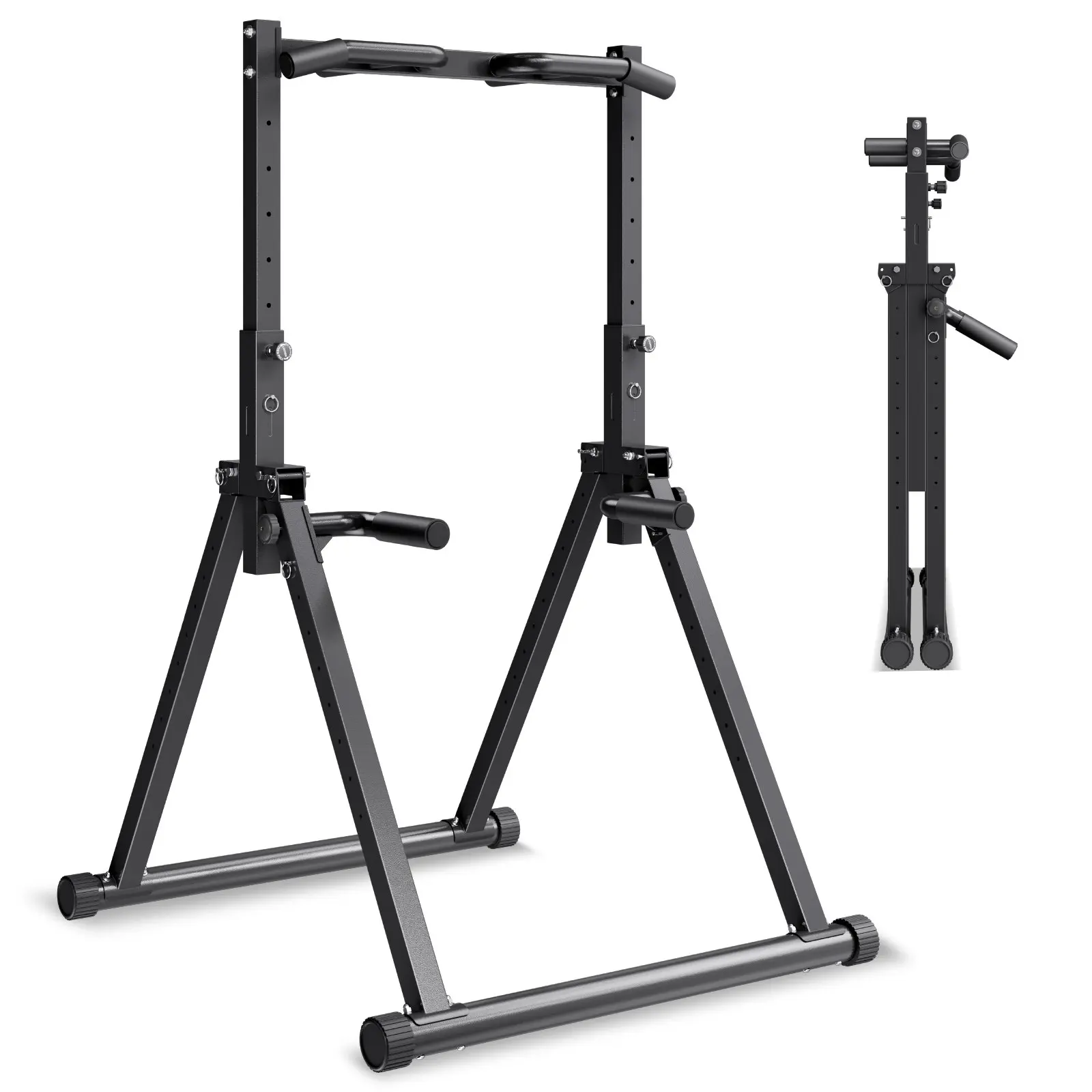 VEVOR Pull Up Bar, 330LBS Capacity Portable Pullup Bar Station, Pullup Bars Free Standing with Triangular Structure Heavy-Duty Steel Tube, 9 Level Height Adjustment Gravity Fitness for Arms, Back