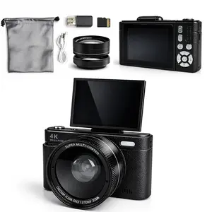 Portable Digital Camera, Compact 180° Flip Screen, 16x Zoom, SD Card Slot, Elegant Camera Bag, Ideal for Vlogging & Photography, Valentine's Gift