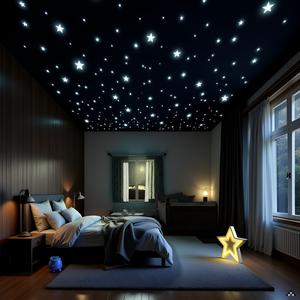 2PCS Glow in The Dark Stars Wall Stickers, Self-Adhesive Luminous Decor for Bedroom, Room and Home Art, Fluorescent Night Sky Ceiling Decals for Party, Room Decorations​
