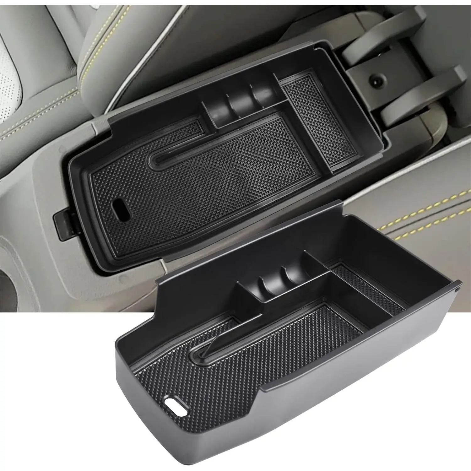 Center Console Organizer Tray for 2022-2023 Chevy Bolt EUV Bolt EV | Interior Accessories Secondary Armrest Storage Glove Box Divider, Console Insert Tray Add Extra Storage, ABS Material