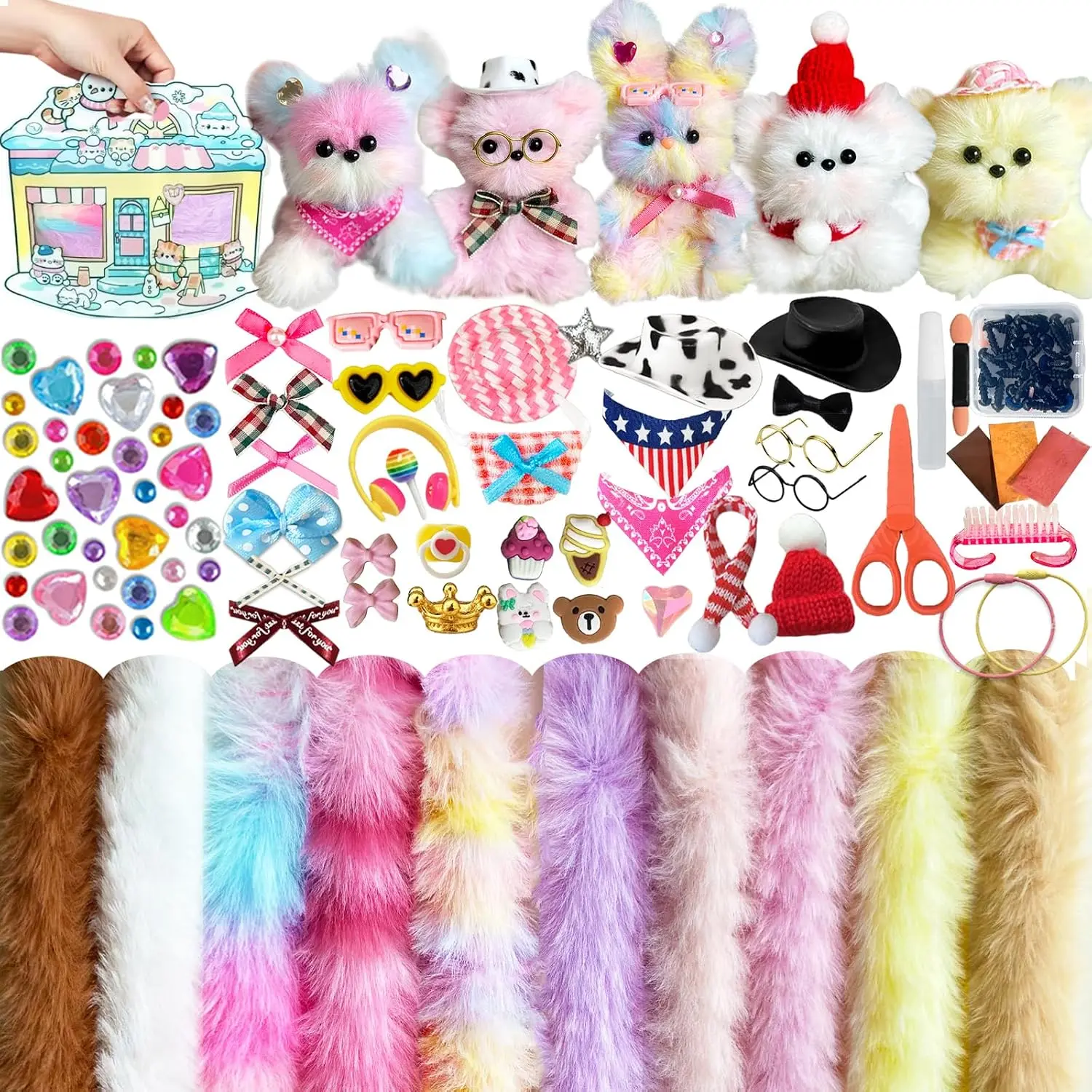 124-Count Fuzzy Synthetic Chenille Stems Craft Supplies Kit, 39in Large Pastel Thick Pipe Cleaners, Decorative Accessories for Creative DIY Puppy Crafting Projects