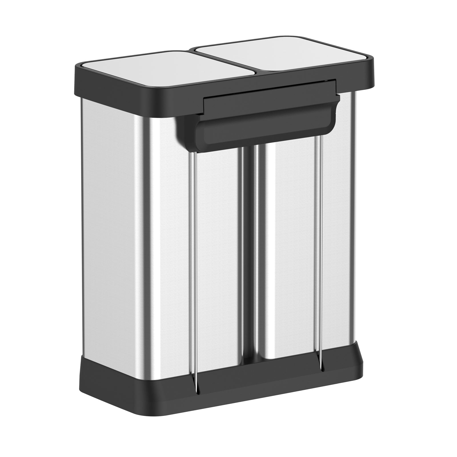 GARVEE 13 Gallon Dual Trash and Recycling Bin with Soft-Close Lid, Stylish Stainless Steel Design for Home, Kitchen, Office, or Bathroom - Hands-Free Operation with 50L Capacity for Efficient Waste Management