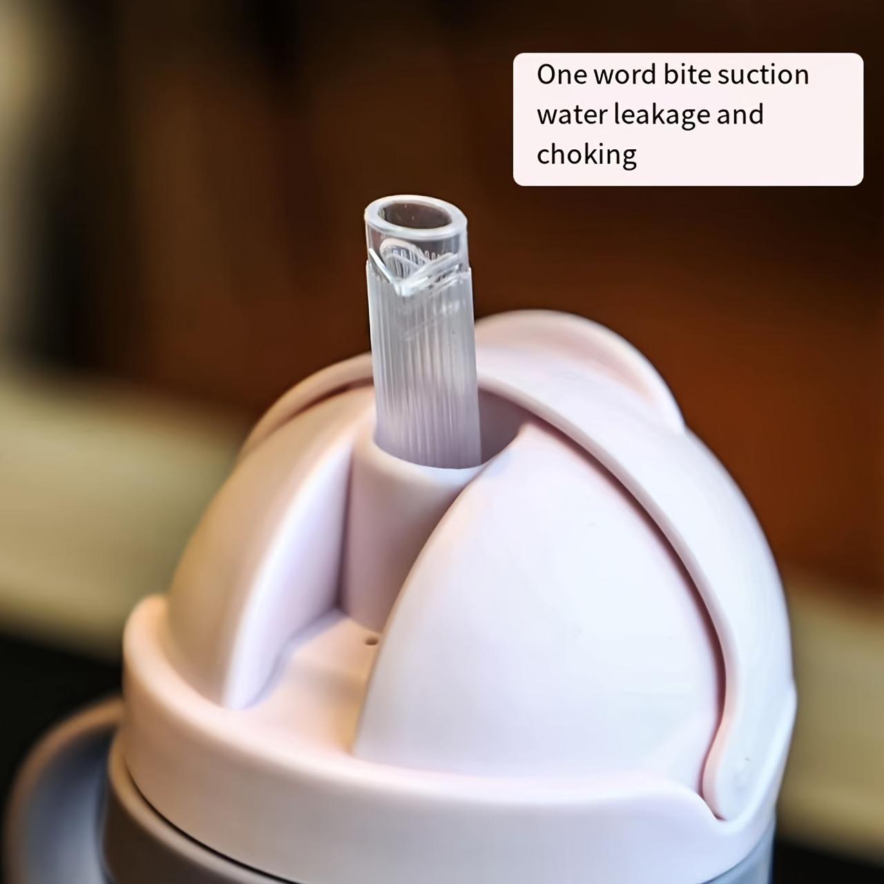 Cute cartoon water bottle with tube, Magic Baby Bottle, graduated sippy cup, 250ml（8.45oz）