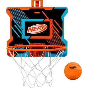 NERFOOP Slam Mini Basketball Hoop Set - Pro Hoop Mini Basket Set with NERF Foam Basketball - Spring Loaded Rim Great for Dunking - Perfect Bedroom + Office Accessory