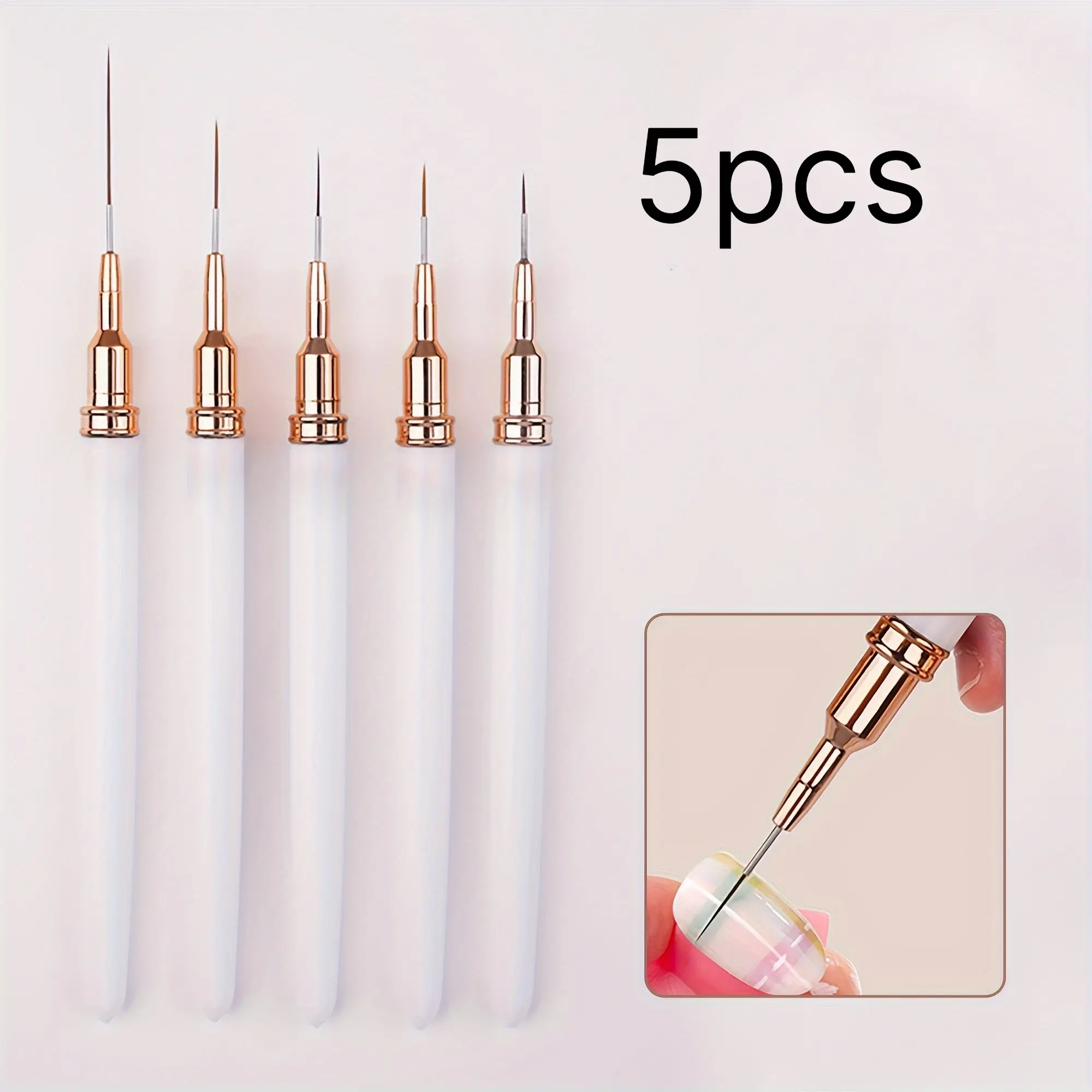 5-Pack Nail Art Fine Line Pen Set - Ultra-fine and precise manicure pen, odorless, suitable for DIY and salon use