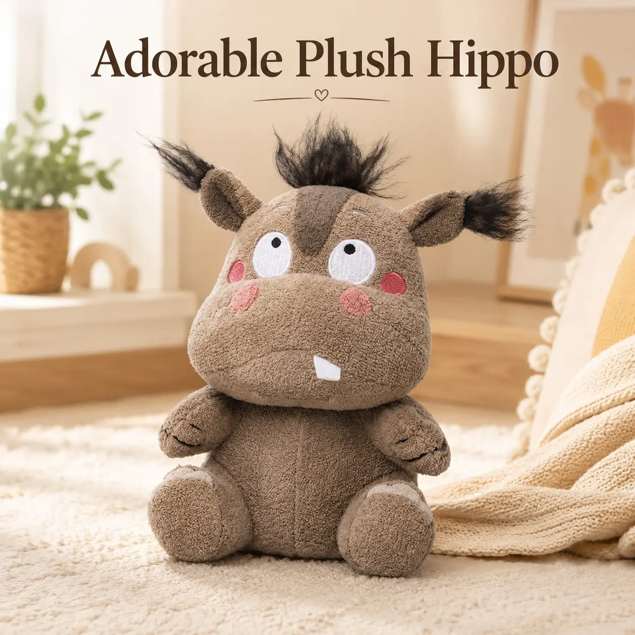 Abstract Hippo Boar Plush Pet Toy Pillow, Soft Fun Hippo Boar Doll, Cute Animal Design, Decorative for Desk, Sofa, Bedroom, Perfect Gift for Holidays