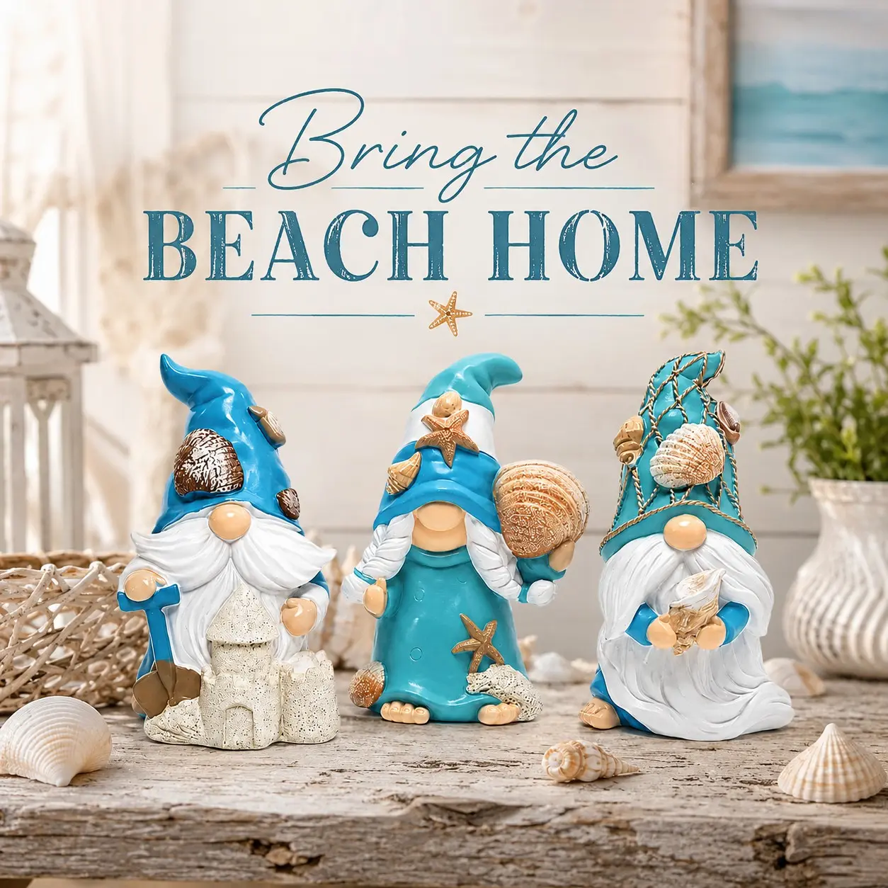 Resin Elf Figurine Set, Ocean Theme Home Decor, Nordic Style, Handcrafted, Perfect for Living Room, Office, Gift Idea, High-Quality Craftsmanship