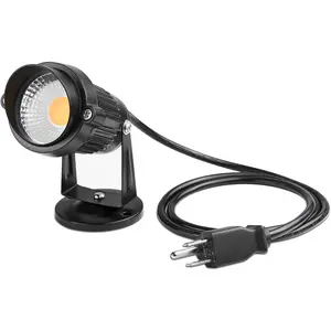 LED Landscape Up Down Light 5W White LED Decorative Spotlight Lamp 110V with Plug for Indoor Outdoor Yard Step Wall Lighting (Warm White) (Include Spike)
