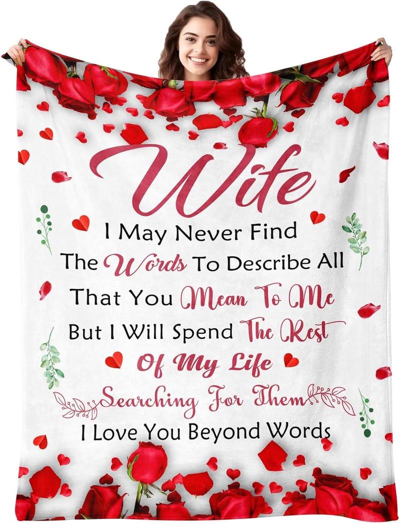 Gifts for Her Wife Girlfriend - to My Love Blanket - Anniversary Romantic Gift for Women - I Love You Gifts for Her - Wife Girlfriend Birthday Gift Ideas - Christmas & Valentines Day - 50"x60"