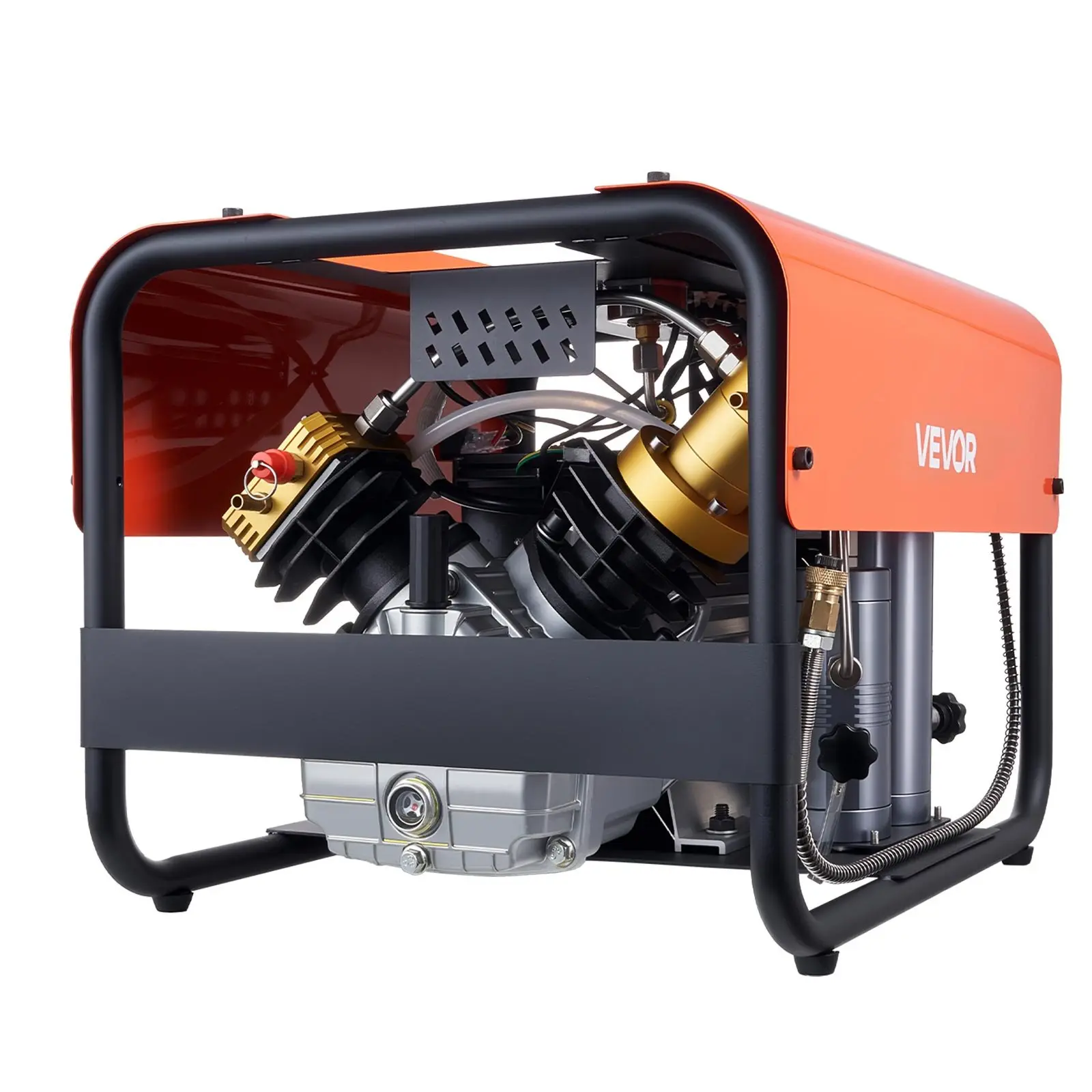 【DealsForYouDays】VEVOR PCP Air Compressor, 4500PSI/30Mpa Diving Scuba Tank Air Compressor, Double-Cylinder Auto Stop PCP Diving Compressor with External Water & Fan Cooling System for Scuba Tanks, Paintball, Air Rifl
