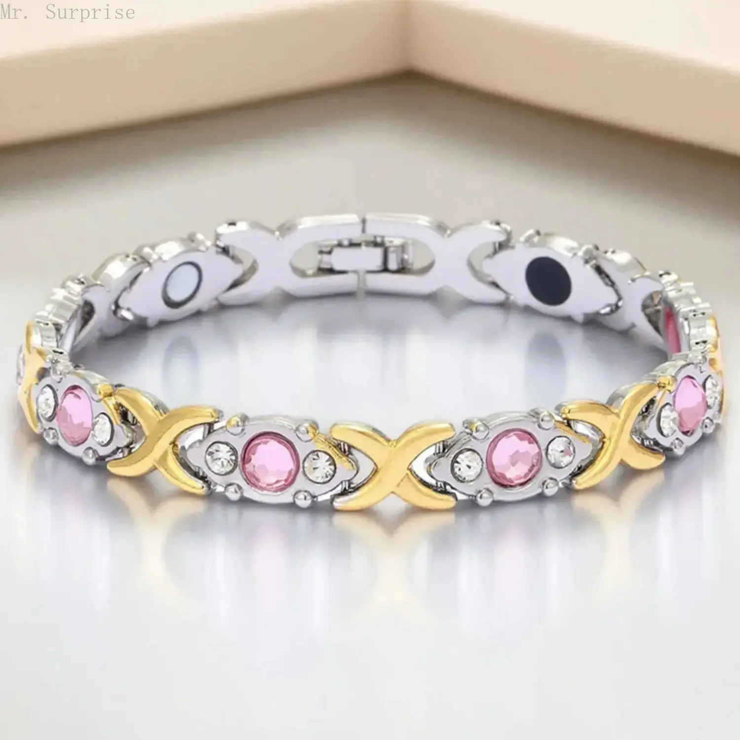 Unisex Plastic Alloy Magnetic Detachable Bangle Set - Couple Matching Energy Design Jewelry, Special Days Anniversary Christmas Gift, Exquisite, Birthday, Matching Sets, Energy Motif, Magnet-Style Bracelets & Bangles, Exquisite Energy Design