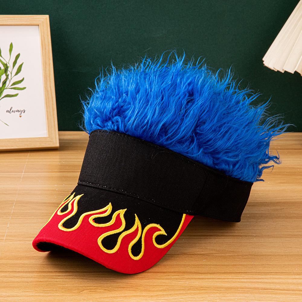 2026 New Flame Pattern Baseball Cap Embroidered Patch Design Multicolor Fluffy Faux Fur Hat