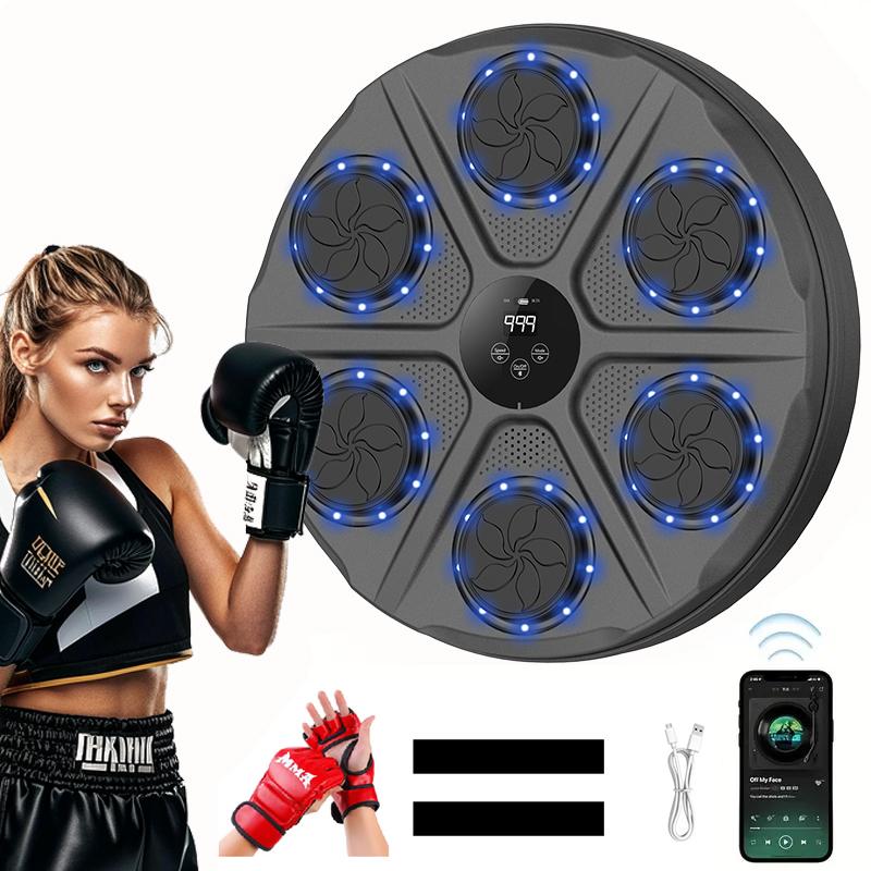 Music Boxing Six-Target Training Machine with Gloves - Wall Mount Fun Fitness for Kids,Music Boxing Machine，Boxing， Wall Mount Boxing Machine - Smart Fun Fitness Gear for All Ages,Interactive Boxing Trainer - Enhance Workout Fun with Free Boxing Gloves