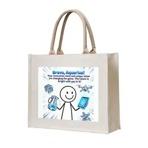 🌟 Zodiac Double-Sided Printed Canvas Tote | Same Zodiac Design on Front & Back! 12oz Coated Canvas (65% Poly+35% Cotton), Durable, Soft, Thick Handles, Large Main Pocket. Reusable, Eco-Friendly, Replaces Plastic Bags. Great Gift for Mom, Bestie, Girlfrie