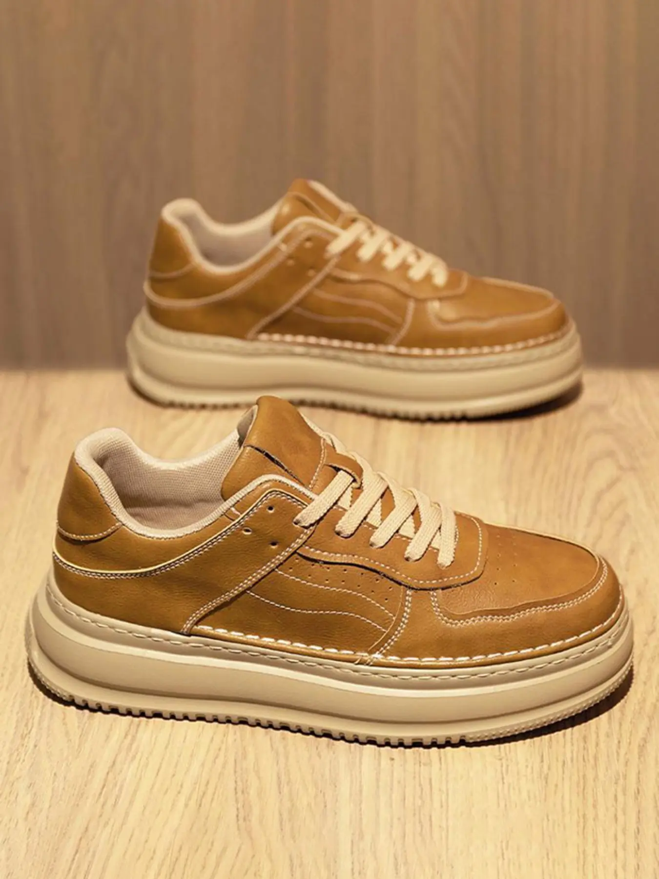 Thanksgiving Autumn Wide Fit Retro Sneakers, Large Size Men's Daily Commute Casual Shoes, Thick Sole Comfortable Walking Boots