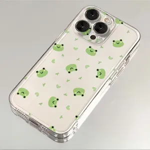 [Cute Frog |   Transparent] Cute Frog Phone Case |   Full-Body Transparent Soft Case, Anti-Drop, Anti-Slip |   Compatible with iPhone 17PROMAX 16 15 14 13 12 11 X XS- Ideal Holiday Gift