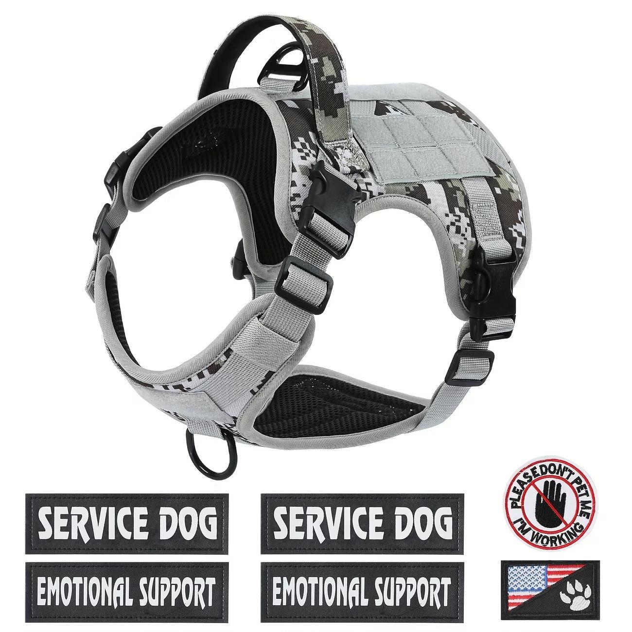 Tactical Dog Harness for Small Medium Large Dogs No Pull Adjustable Harness Training Easy Control Pet Vest with patches set Reflective Working Training