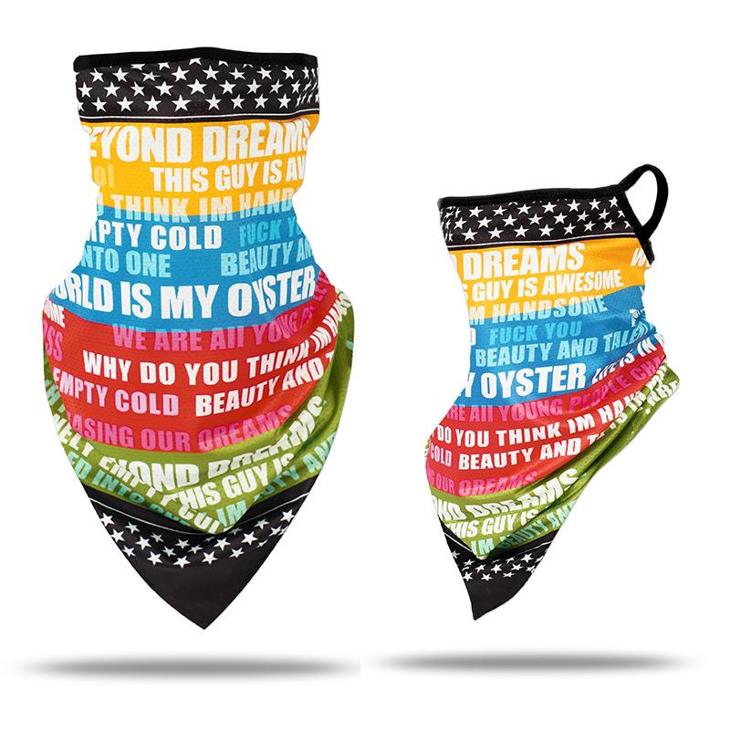 Ice silk ear mask triangular towel neck cover mesh sun protection outdoor cycling fishing windproof scarf men's and women's face towels summer Warm Compression Knee