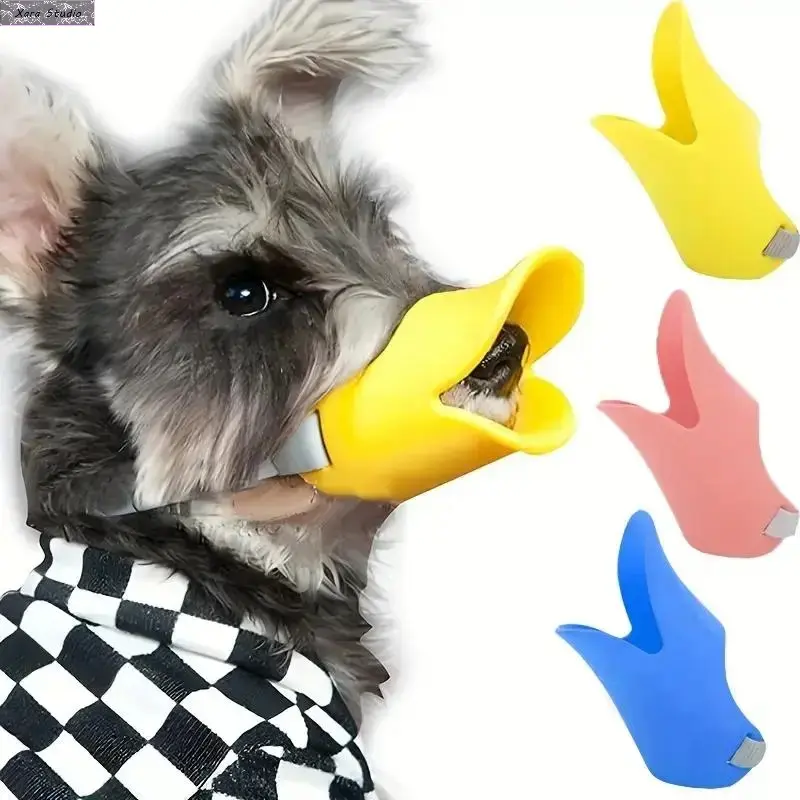 6PCS Soft Cowhide Dog Muzzle, Breathable Anti-Bite Adjustable Safety Mask with Stainless Steel Pet Training Tools for Small-Medium French Bulldogs, Blue