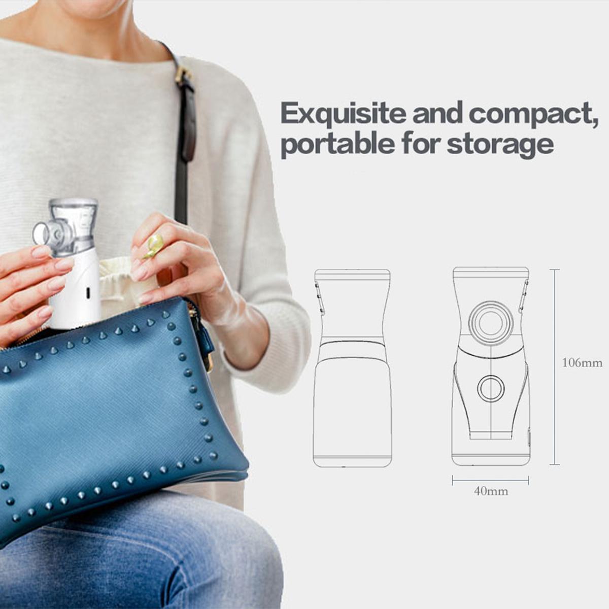 Handheld Ultrasonic Nebulizer, Portable Home Nebulizer, Rechargeable Mesh Nebulizer, Includes Face Mask and Mouthpiece, Features a Compact and Self-Cleaning Design, Suitable for Home Use, Travel, and Respiratory Assistance.