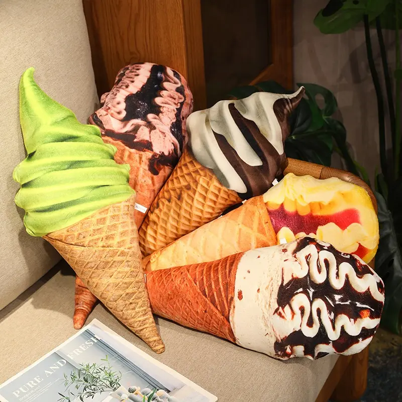 Plush Ice Cream Cone Doll, Soft Long Pillow, Colorful Indoor Decor, Valentine's Day Gift, Birthday Gift, Festival Gift