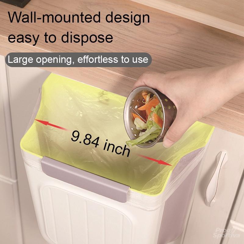Space-saving Foldable Kitchen Trash Can 6L/11L Touchless Hanging Garbage Bucket Durable Commercial Grade Kitchen Accessory for Home Use
