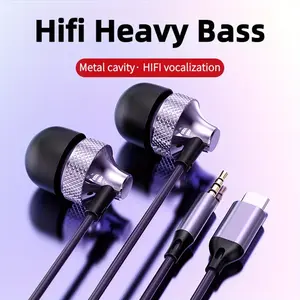for Samsung HeadphonesHifi Heavy Bass Metal cavity HlFl for Samsung Galaxy S25 S24 S23 S22 21 Ultra Plus Type c 3.5mm in Ear Headphone