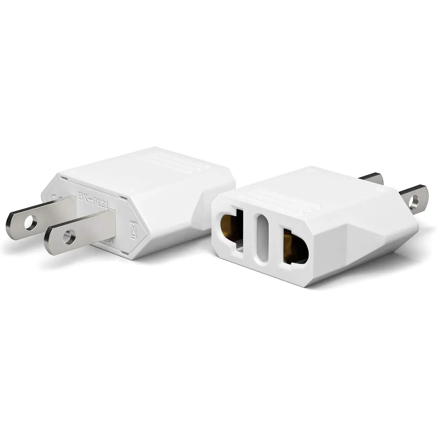 European to  Plug Adapter, 220V to 110V Pin Converter, 2-Pack | EU  to , , Mexico Wall Plug Adapters for Households and Offices, Adaptador de Enchufe, Converter Set