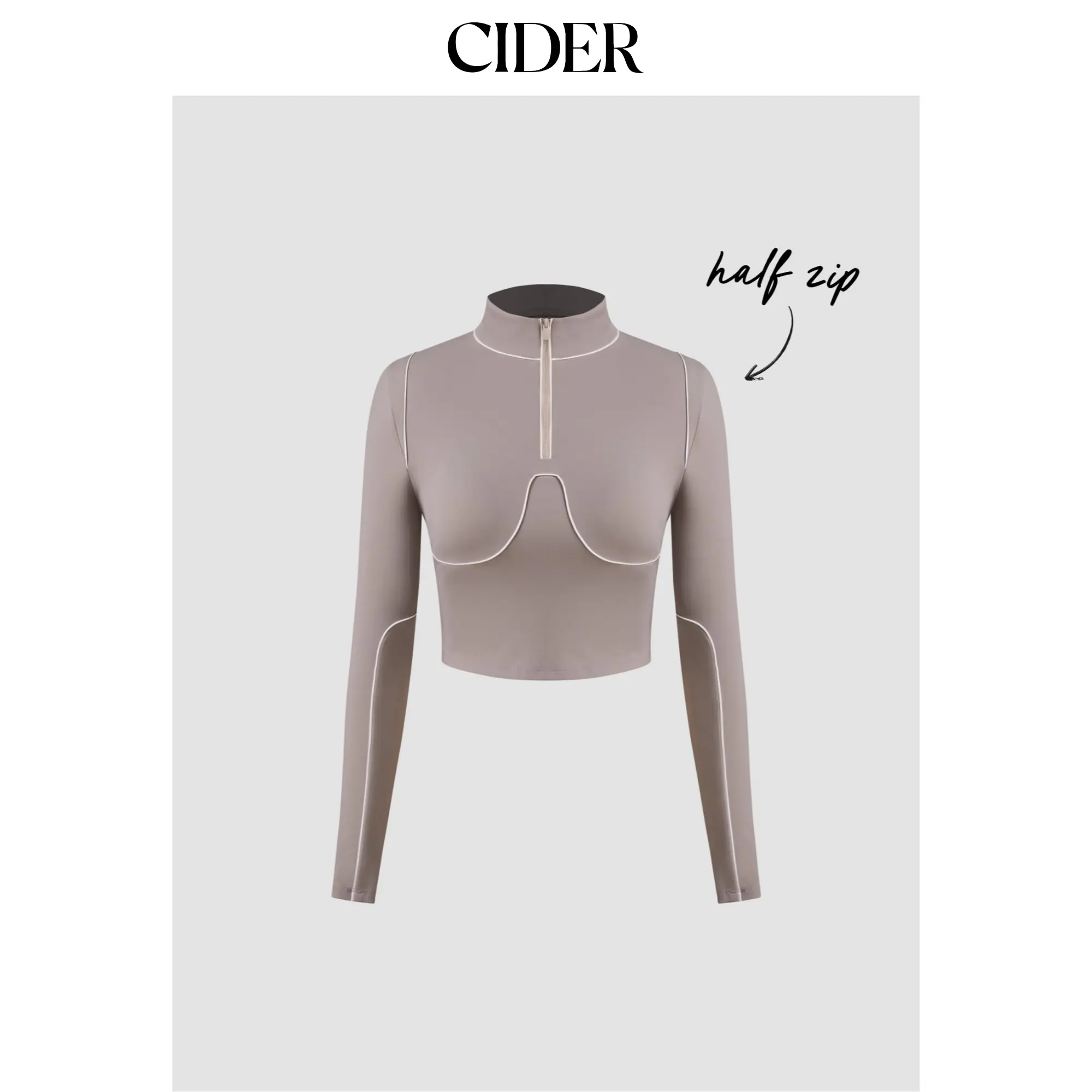 Cider [size 2-10] CIDERBUTTER™ High Neck Zipper Contrasting Binding Long Sleeve Top SummerFinds