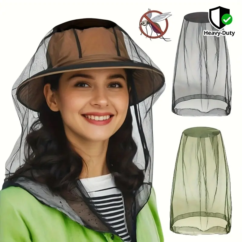 2 pieces of super-sized mosquito nets with mask attachments – ideal for fishing, hunting, to protect against insects, mosquitoes, flies, and small flying creatures – secure fit for most hats – easy to clean and maintain – perfect for camping and hiking.