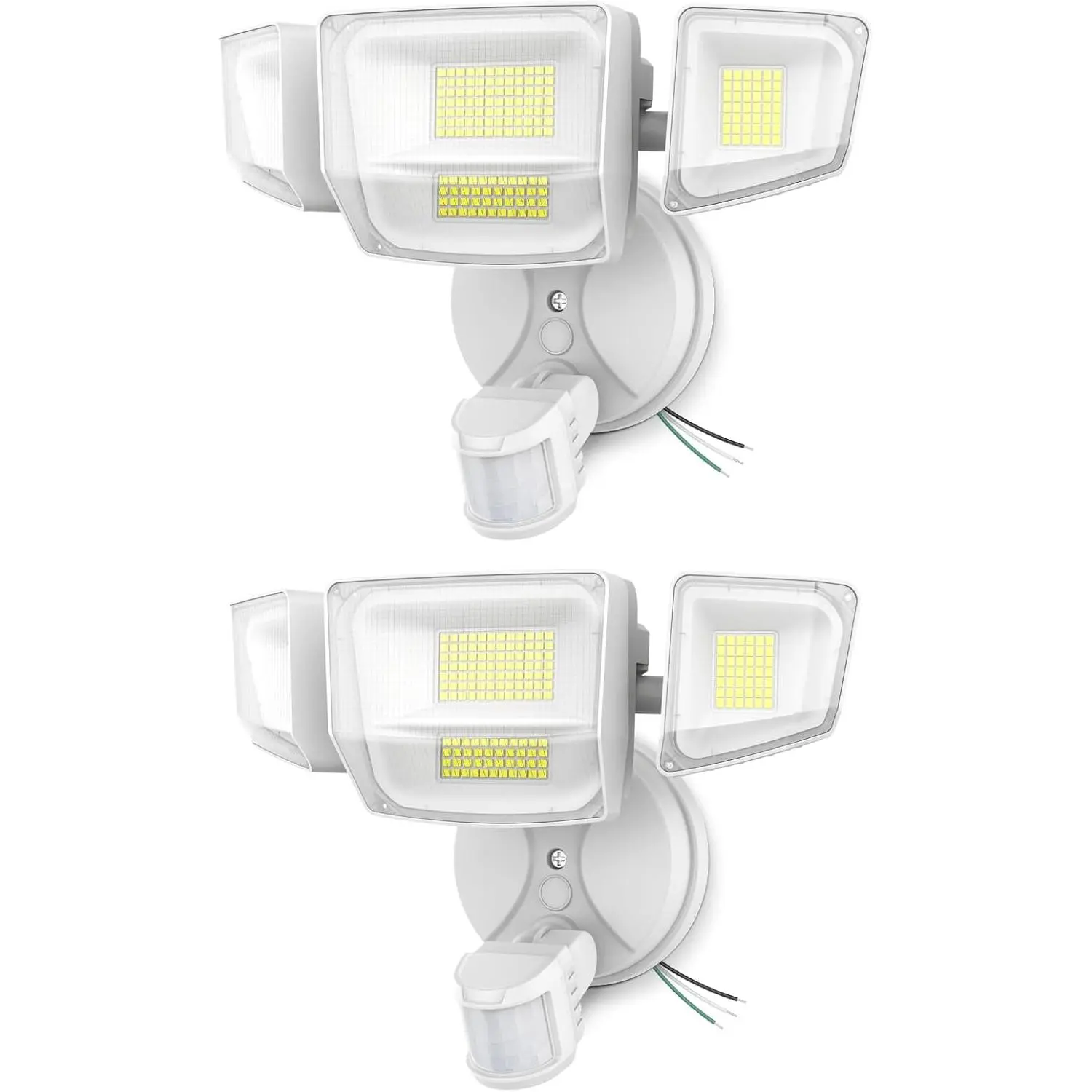 90W 10000LM LED Motion Sensor Outdoor Lights, 4-  Outdoor Lighting, 2 Pack Hardwired Flood Lights, IP66  6500K  Floodlight for Outside (White)