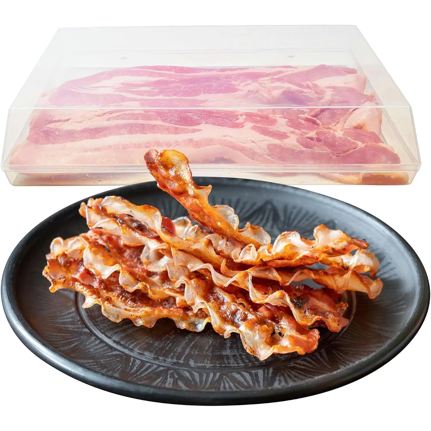 Stay  Bacon Keeper for Refrigerator Preserves Freshness and Prevents Spoilage – No Mess Bacon Storage Replaces  Packaging (Bacon Keeper Plastic)