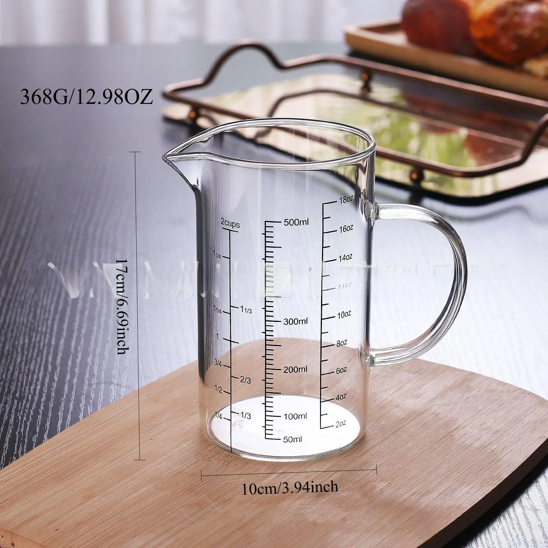 Measuring cup kitchen measuring utensils baking breakfast cup glass cup cross-border Anglo-American style graduated cup made of high borosilicate material Liquid Measuring Cups
