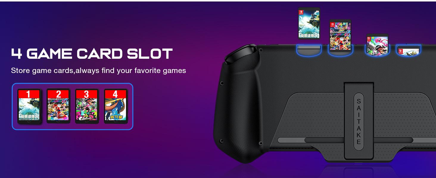 Pro Controller for Switch/OLED,One-Piece Switch Joycon Grip with Hall Effect Joystick,Switch Controller for Handheld with Turbo/Programmable/6-Axis/Vibration/4 Games Card Slot
