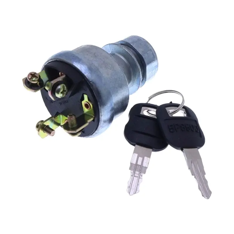 FridayParts 4 Terminal Ignition Switch With Keys 237-3530 for Mitsubishi Engine K4N S4L2 S3L2 Caterpillar CAT Excavator 305CR 304CR 303CR