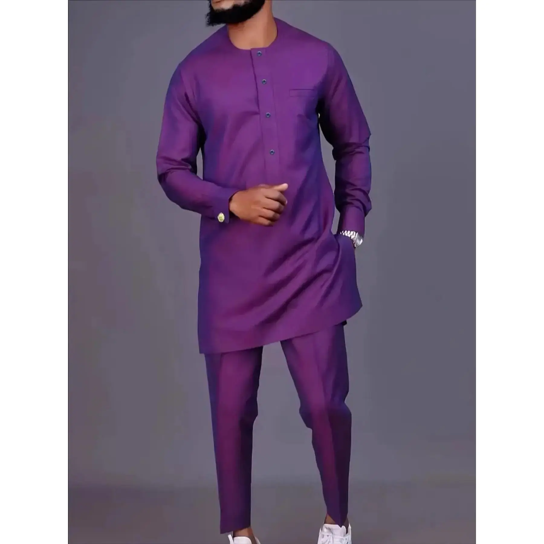 Muslim Ethnic Modest Clothing New African Men's Casual Dress Set, Outfits, Kurta, Traditional Style, Comfortable Fit, Perfect for Daily Wear, Clothes, Modesty