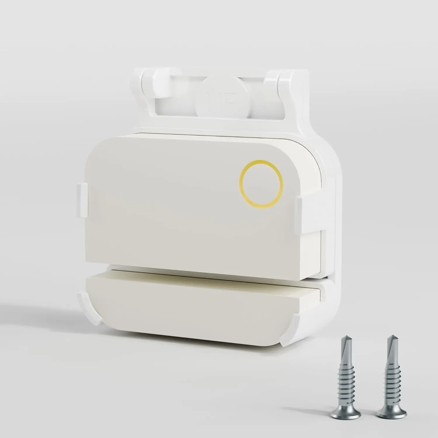 Gravity Mount Bracket for Ring  (2nd Gen) Contact Sensors - Secure Garage Door Installation with Anti-Slip Clip, Easy Tool-Free Setup. (Sensor Not Included) White
