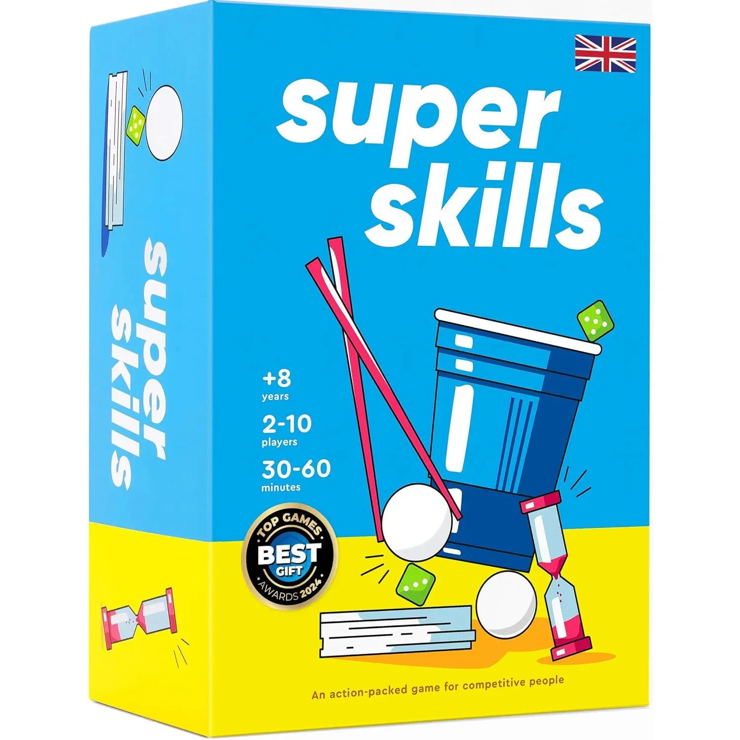 Super Skills Competitive Action Game - 120 Challenges to Beat Your Friends - Fun Group Activity for Family Night, Party (Kids, Teens)