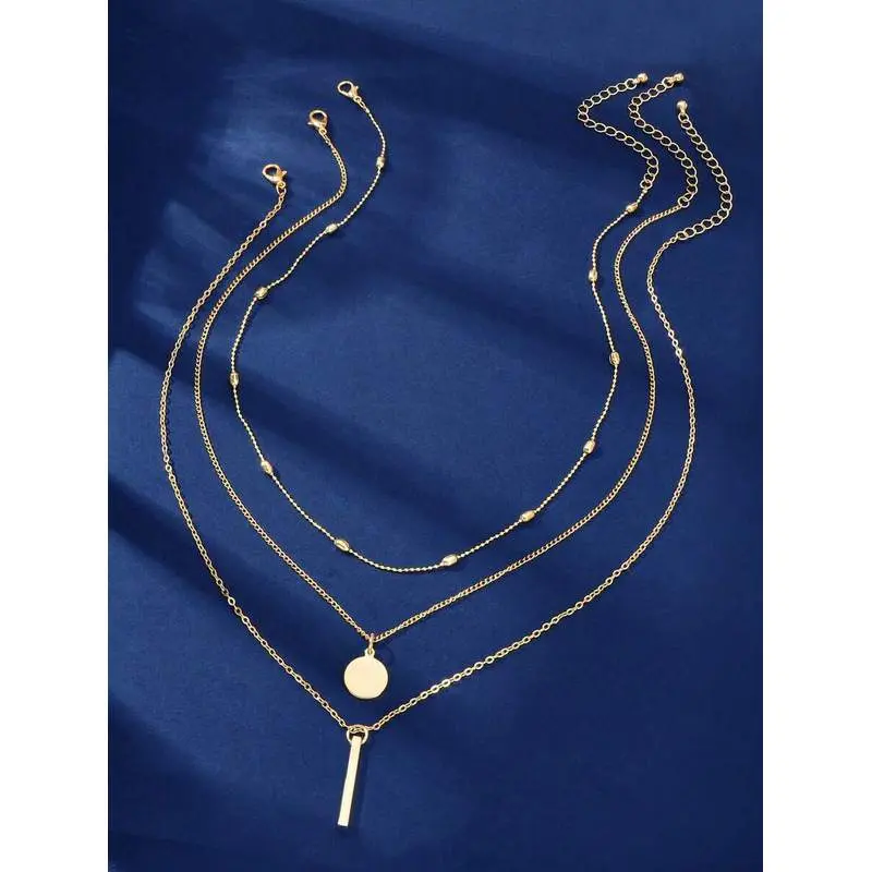 3-piece set of fashionable, multifunctional, simple pendant necklaces