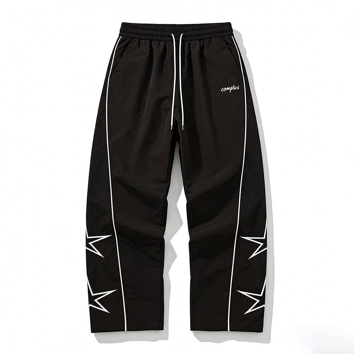 Men's Baggy Parachute Cargo Pants Elastic Waist Joggers Streetwear Sweatpants for Casual Hiking Track Wide Leg Trousers Hip Hop Y2K Fashion Oversized Drop Crotch Lounge Pants with Pockets